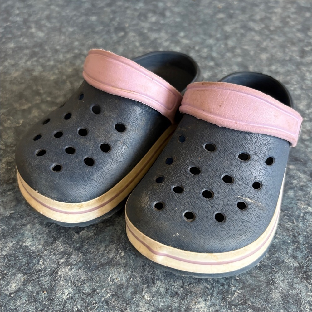 Navy Blue Purple Kids Clogs Size 8 Putdoor Summer Beach Water Shoes